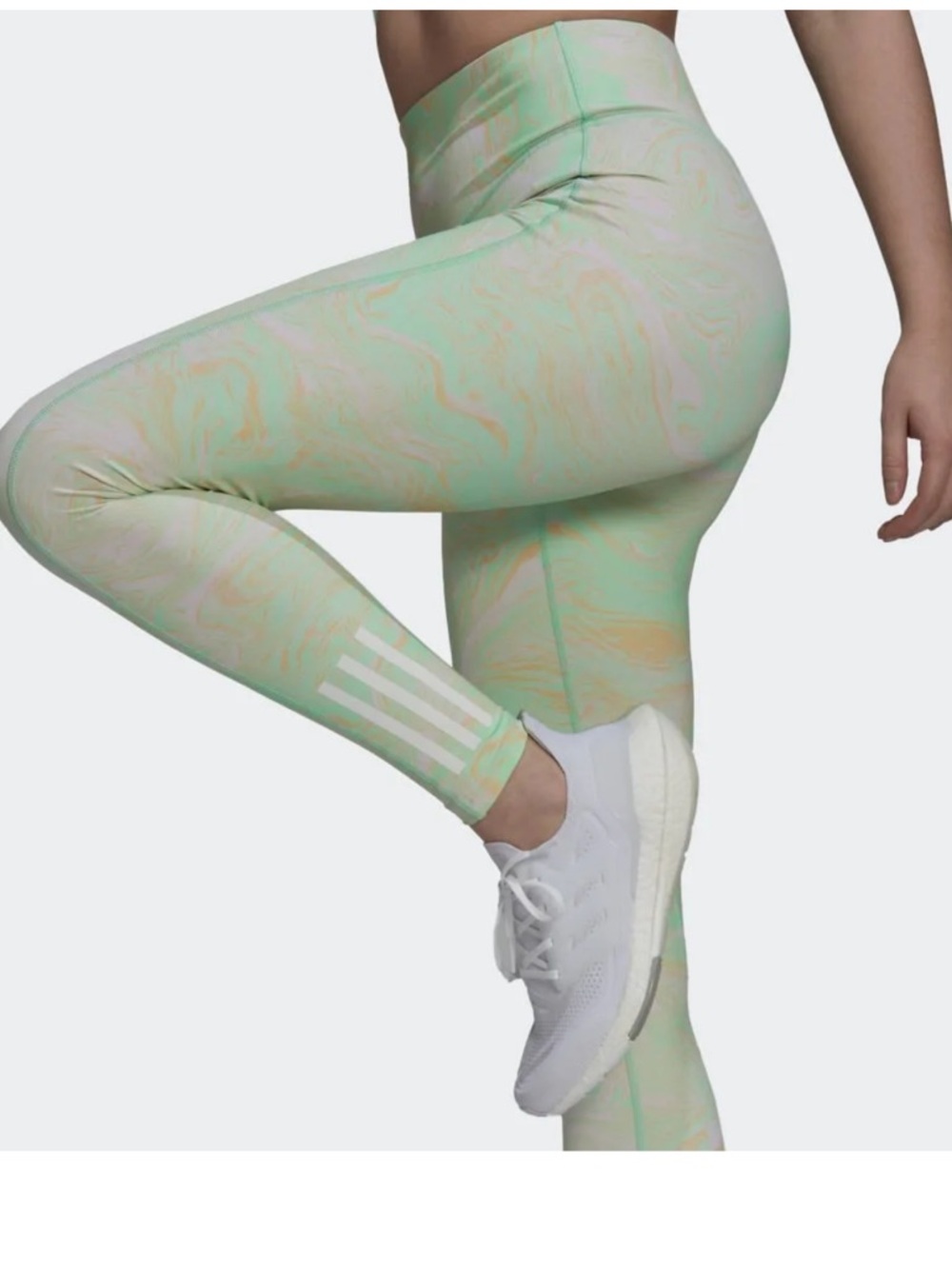 Adidas Light Mint Marble High-Waist Leggings